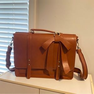 Ecosusi Brown Bow Briefcase/Satchel bag